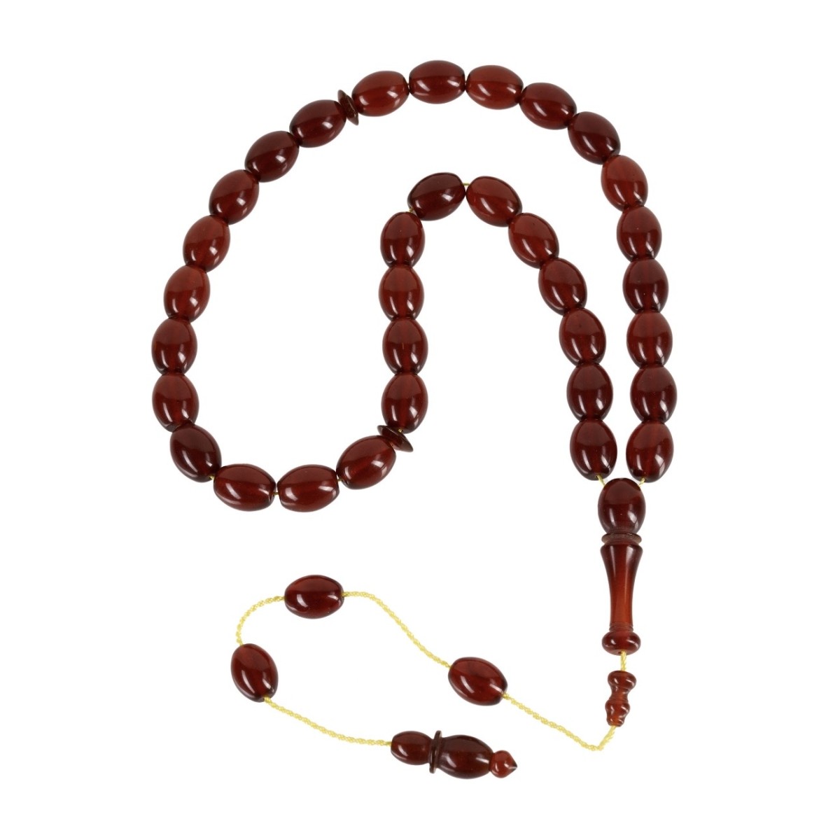 Фото - Четки мусульманские из янтаря «Оливка 1425 мм»