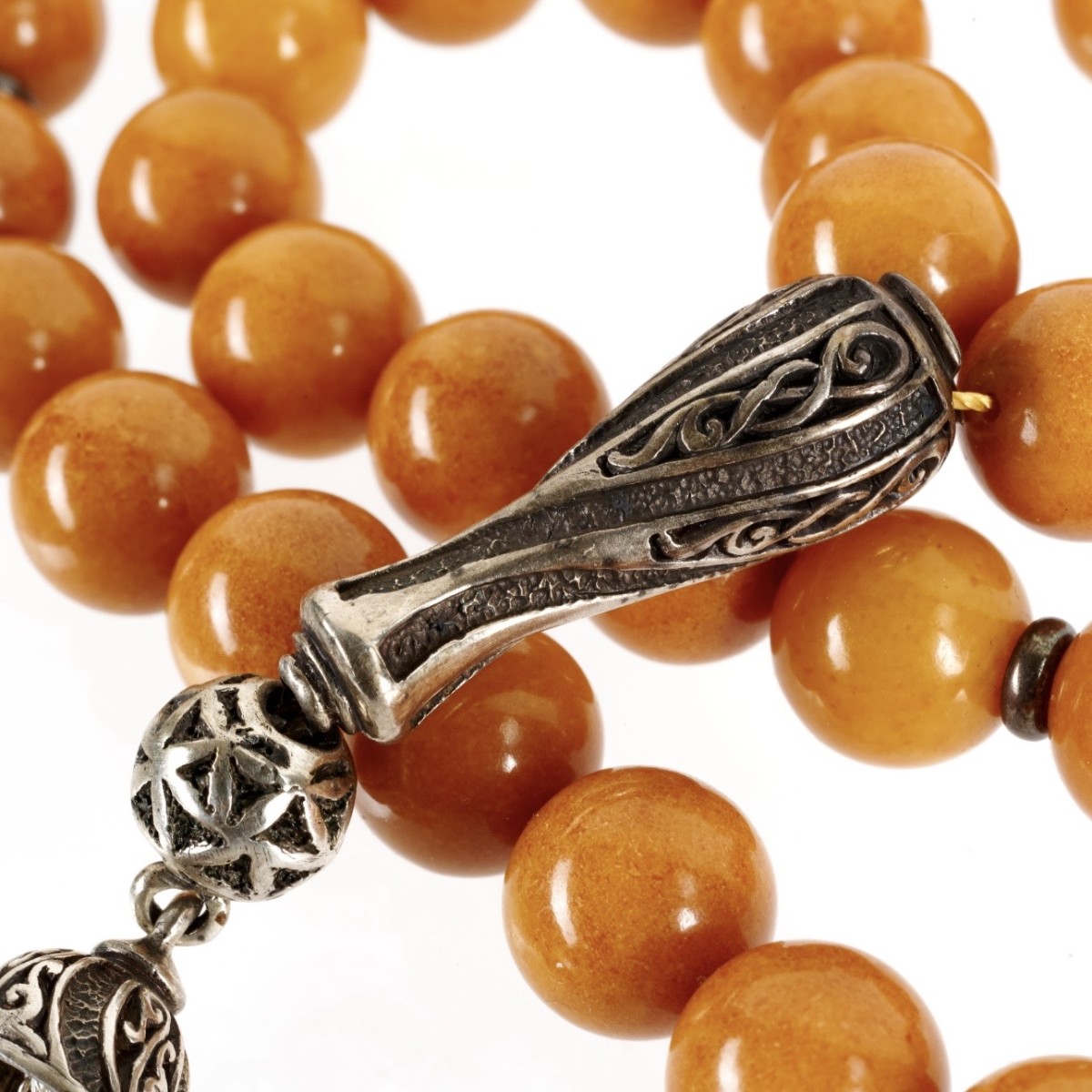 Фото - Четки мусульманские с серебряным минаретом арт 596я