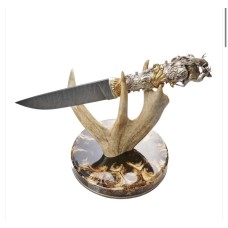 Нож подарочный из серебра "Охота"