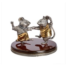 Серебряная статуэтка "Мышки в танце"