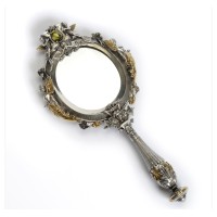 Серебряное зеркало "Ангелы" с турмалинами