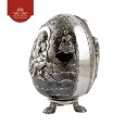 Фото - Серебряное яйцо «Божья Матерь с Иисусом Христом»