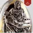 Фото - Срібне яйце Великоднє «Божа матір  та Ісус Христос» велике