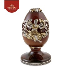 Сувенирное яйцо из янтаря и серебра «Аврора»