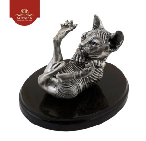 Серебряная статуэтка «Игривый котенок»