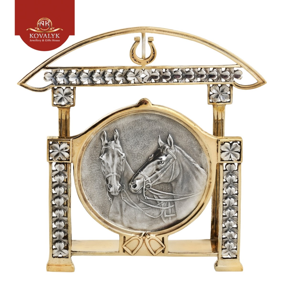 Фото - Серебряная салфетница "Лошади"