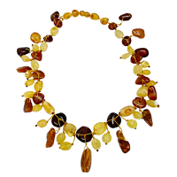 Красивое янтарное колье арт 2164Я