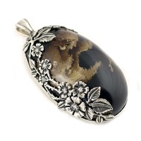 Эксклюзивный серебряный подвес с янтарем арт 21я