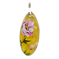 Янтарная подвеска с росписью арт 2108Я