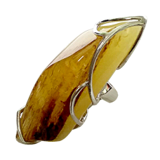 Серебряное кольцо с янтарём арт 2206я