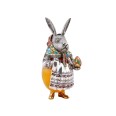 Фото - Серебряная статуэтка "Пасхальная крольчиха с писанкой "