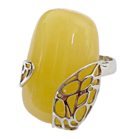 Серебряное кольцо с янтарём арт 1180Я