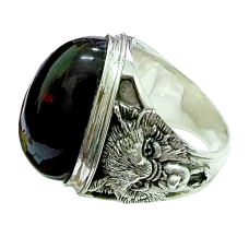 Серебряное кольцо с янтарём арт 1163Я