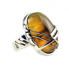 Серебряное кольцо с янтарем арт 27я