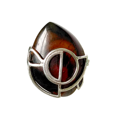 Серебряное кольцо с янтарём арт 2192я