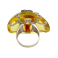 Фото - Серебряное кольцо с янтарём арт 1195Я