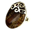 Фото - Серебряное кольцо с янтарем арт 198я