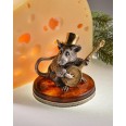 Фото - Серебряная статуэтка "Крыса" на янтарной подставке 2191