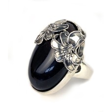 Серебряное кольцо с янтарем арт 4я