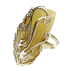 Янтарное кольцо в серебре арт 2144Я