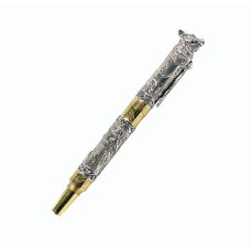 Серебряная ручка "Кабан" с бриллиантом