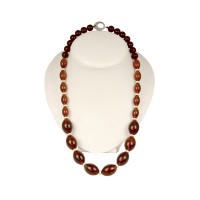 Янтарные бусы с серебром арт 276я