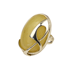 Серебряное кольцо с янтарем арт 143я