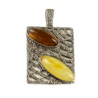 Серебряный подвес с янтарем арт 47я
