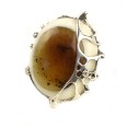 Фото - Серебряное кольцо с янтарем и бриллиантом арт 54я
