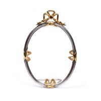 Серебряная рамка овальной формы "Бантик"