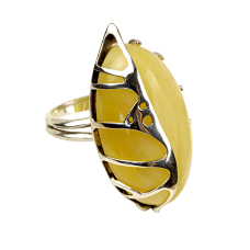 Серебряное кольцо с янтарем арт 250як