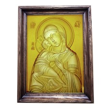 Икона из янтаря "Владимирская Божия Матерь"