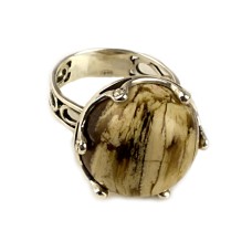 Серебряное кольцо с янтарем арт 53я