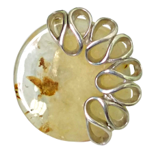 Серебряное кольцо с янтарём арт 1165Я
