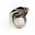 Фото - Оригинальное серебряное кольцо с янтарем арт 18я