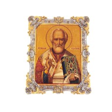 Икона "Николай Чудотворец" серебряная