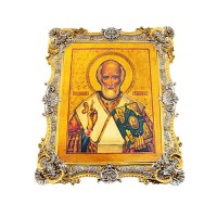 Икона "Святой Николай" серебряная