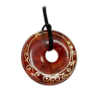 Янтарный подвес - донат с росписью арт 2140Я