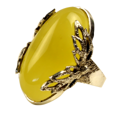 Серебряное кольцо с янтарем арт 196я