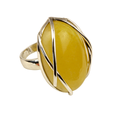 Серебряное кольцо с янтарем арт 144я